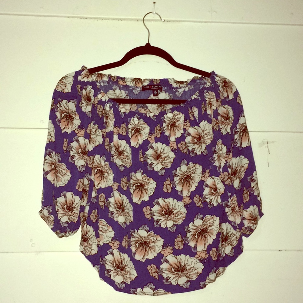 Small One Clothing Blue Floral Crop Top
